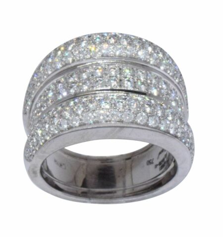 Chopard La Strada 18k White Gold Pave Diamond Ladies Ring Size 7 +Box 82/8478