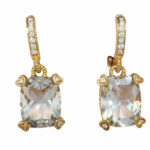 Judith Ripka 18K Diamond & Prasiolite Earrings New