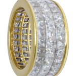 Ladies 18k Yellow Gold & 6.96 CT Diamond Ring 5.25 QUAD