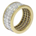 Ladies 18k Yellow Gold & 6.96 CT Diamond Ring 5.25 QUAD