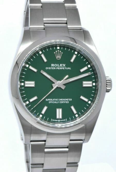 NOS Rolex Oyster Perpetual 36 Steel Green Dial Watch B/P '21 126000