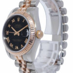 Rolex Datejust 18k Rose Gold/Steel Black Roman Dial Ladies 31mm Watch D 178271