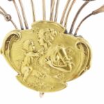 Art Nouveau Brooch 14k Yellow Gold with 12 Stickpins