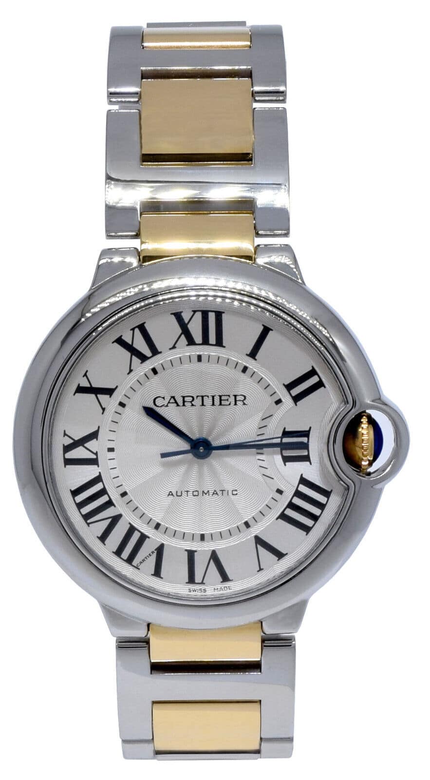 Cartier Ballon Bleu 36mm 18k Yellow Gold/ SS Silver Dial Ladies Automatic  3284 - Jewels in Time