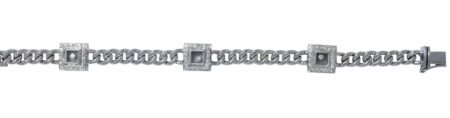 Ladies 18K White Gold Floating Diamond Bracelet 6.75