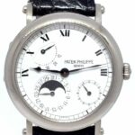 Patek Philippe Complications 18k White Gold Power Reserve Moon Mens Watch 5054G