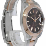 NOS Rolex Datejust 41 Chocolate Dial 18k Rose Gold Steel Watch B/P '21 126301
