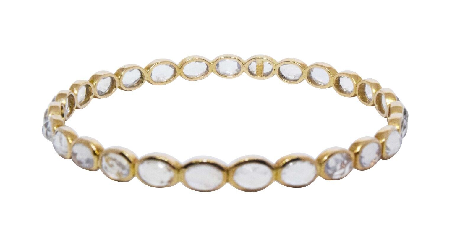Ladies Bangle Bracelet 18k Yellow Gold and Pearl