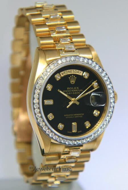Rolex Day-Date President 18k Yellow Gold Diamond Dial/Bezel/Bracelet Watch 18038