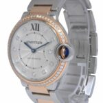Cartier Ballon Bleu 36mm 18k Rose Gold/Steel & Diamond Watch B/P WE902078 3754