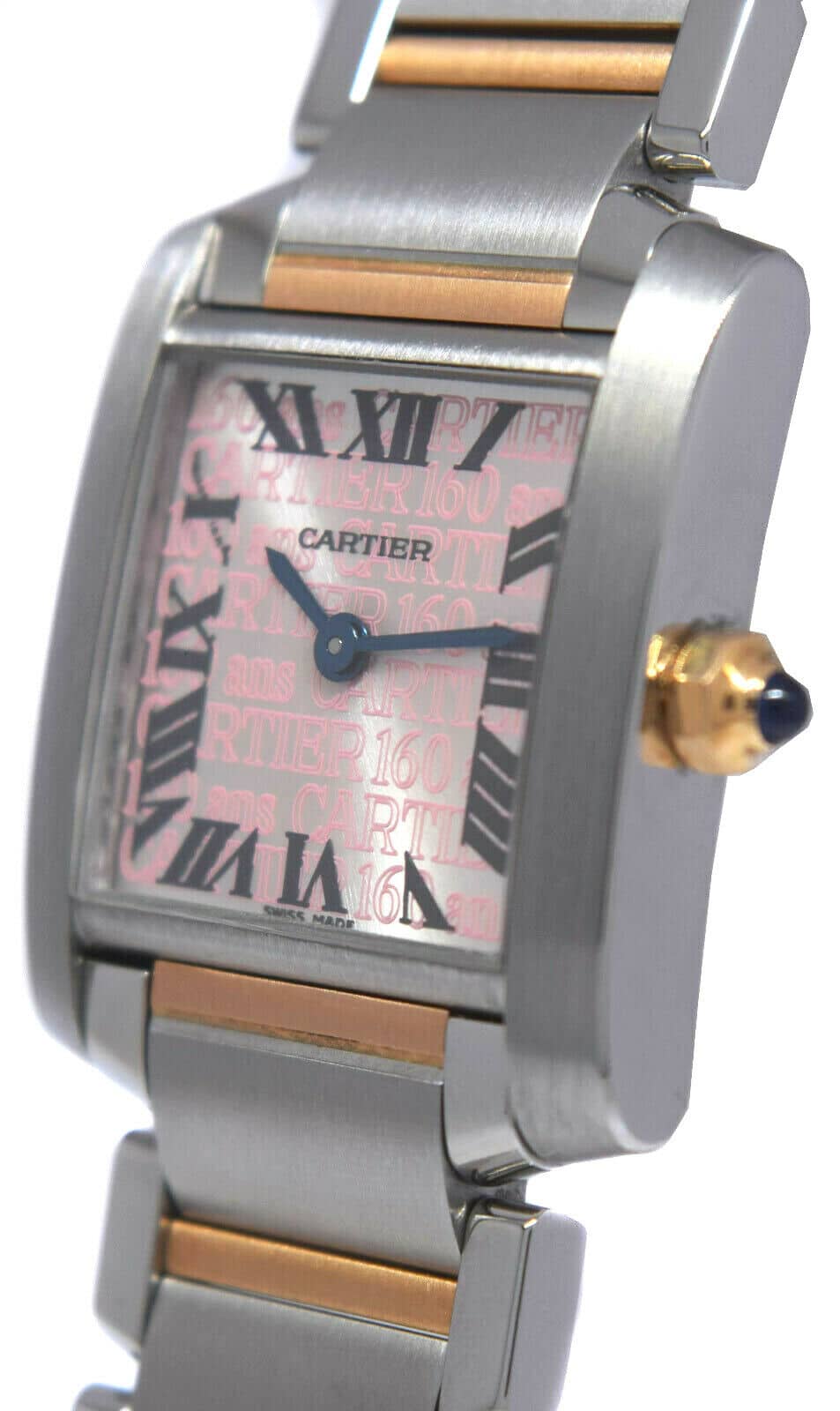 Cartier Tank Francaise 18k Rose Gold/Steel 160th Anniversary Ladies Watch 2384