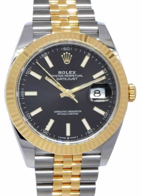 Rolex Datejust 41 YG & Steel Black Dial Mens Watch Box/Papers '21 126333