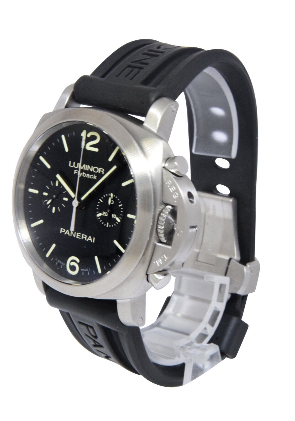 Panerai Luminor Flyback Chronograph PAM 361 Steel Black Dial 44mm Watch PAM00361