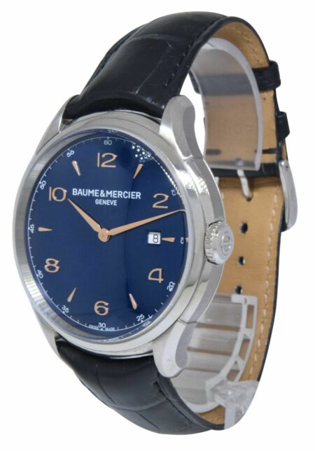 Baume & Mercier Clifton Date Steel Blue Dial Mens 45mm Quartz Watch 10420