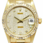 Rolex Datejust President 18k Yellow Gold Jubilee Diamond D/B Ladies 31mm 68278