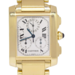 Cartier Tank Francaise Chronoflex Chronograph 18k Yellow Gold Quartz Watch 1830
