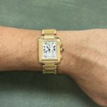 Cartier Tank Francaise Chronoflex Chronograph 18k Yellow Gold Quartz Watch 1830