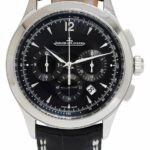 Jaeger Lecoultre Master Control Chronograph Steel Black 40mm Watch 174.8.C1