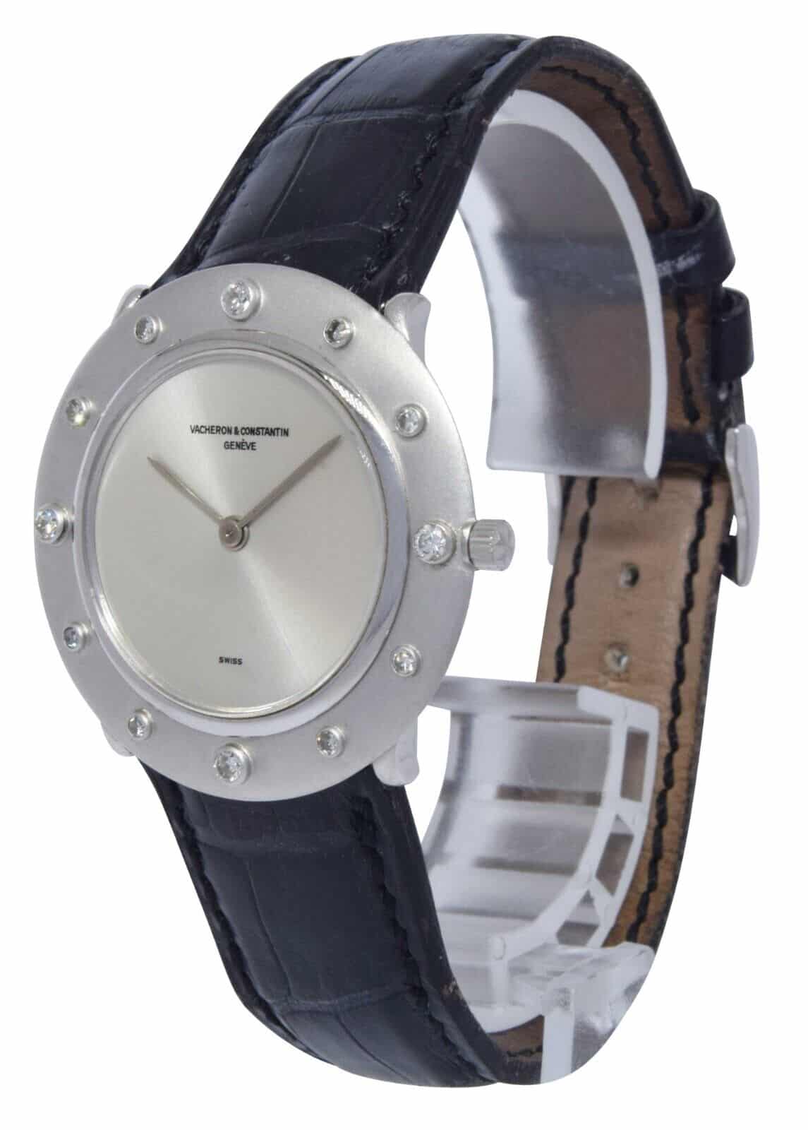 Vacheron Constantin Ultra Thin 18k White Gold & Diamond Ladies 32mm Manual Watch
