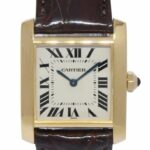 Cartier Tank Francaise Midsize 18k Yellow Gold Ladies Quartz Watch on Strap 1821