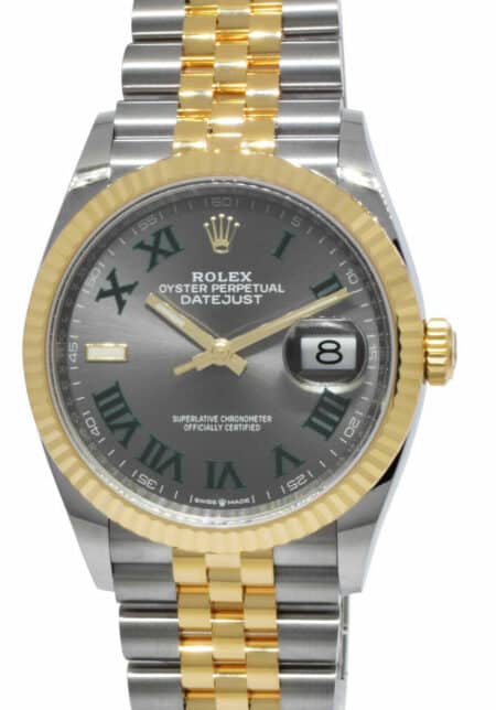 NEW Rolex Datejust 36 YG/Steel Wimbledon Dial Mens Watch Box/Papers '21 126233