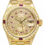 Rolex Datejust President 18k Yellow Gold Diamond/Ruby Ladies 26mm Watch 69178