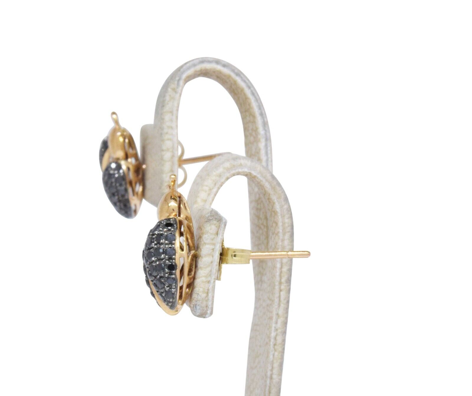 Ladybug Earrings Diamond & 18k Yellow Gold