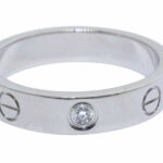 Cartier Love 18k White Gold Wedding Band Ring Size 51 B4050551