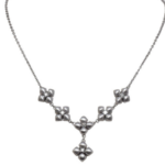 Marlene Stowe Flower Motif 18k White Gold Diamond Necklace Chain 16"