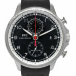 IWC  Portuguese Yacht Club Chronograph Steel Black Dial Watch Box/Papers 3902