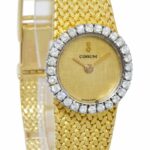 Corum Vintage 18k Yellow Gold & Diamond Ladies 19mm Manual Dress Watch 15314P129