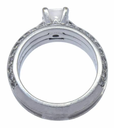 Diamond Ring 18K White Gold .70 CT Princess + Papers 6