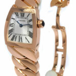 Cartier La Dona 18k Rose Gold Silver Roman Dial Ladies 22mm Quartz Watch 2904