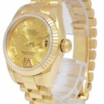 Rolex Datejust President 18k Yellow Gold Ruby VI Ladies 26mm Watch 179178
