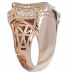 Mens 14k Rose Gold Ring Princes Cut Invisible Set 3.59 CT. Diamond Size 11 US