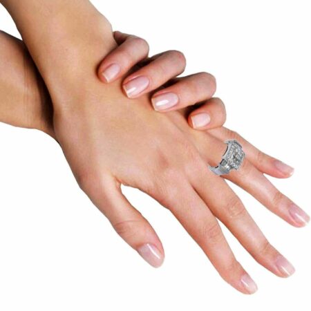18k White Gold Princess Cut Invisible setting diamond ring Size 6 US