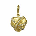 Raafiy 1.00 Ct Diamond & 14k Yellow Gold Puffed Ribbon Heart Pendant