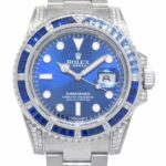 Rolex Submariner Date Steel Blue Dial Diamond & Sapphire Watch +Card '16 116610