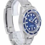 Rolex Submariner Date Steel Blue Dial Diamond & Sapphire Watch +Card '16 116610