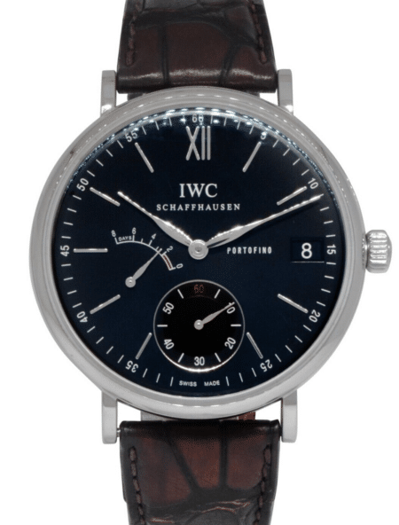 IWC Portofino 8 Days Steel Black Dial Mens 45mm Manual Watch B/P IW510102