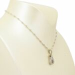 Wishbone Pendant & Chain 18k White Gold & Diamonds Ladies Necklace