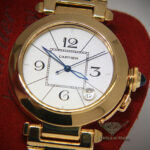 Cartier Pasha 18k Yellow Gold & Leather Mens 38mm Automatic Watch Ref. 1989