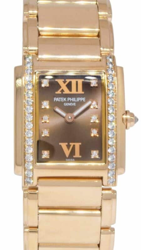 Patek Philippe Twenty-4 18k Rose Gold Chocolate Diamond Dial Watch 4908/11R-010