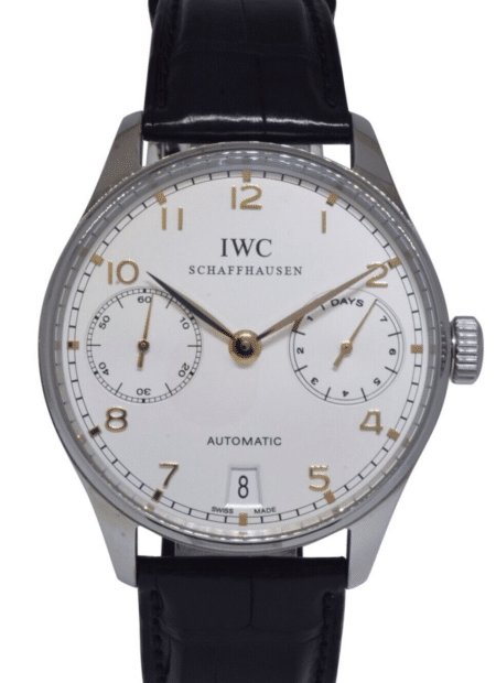 IWC Portuguese 7 Day Power Reserve 5001 Steel Mens 42mm Watch B/P IW500114