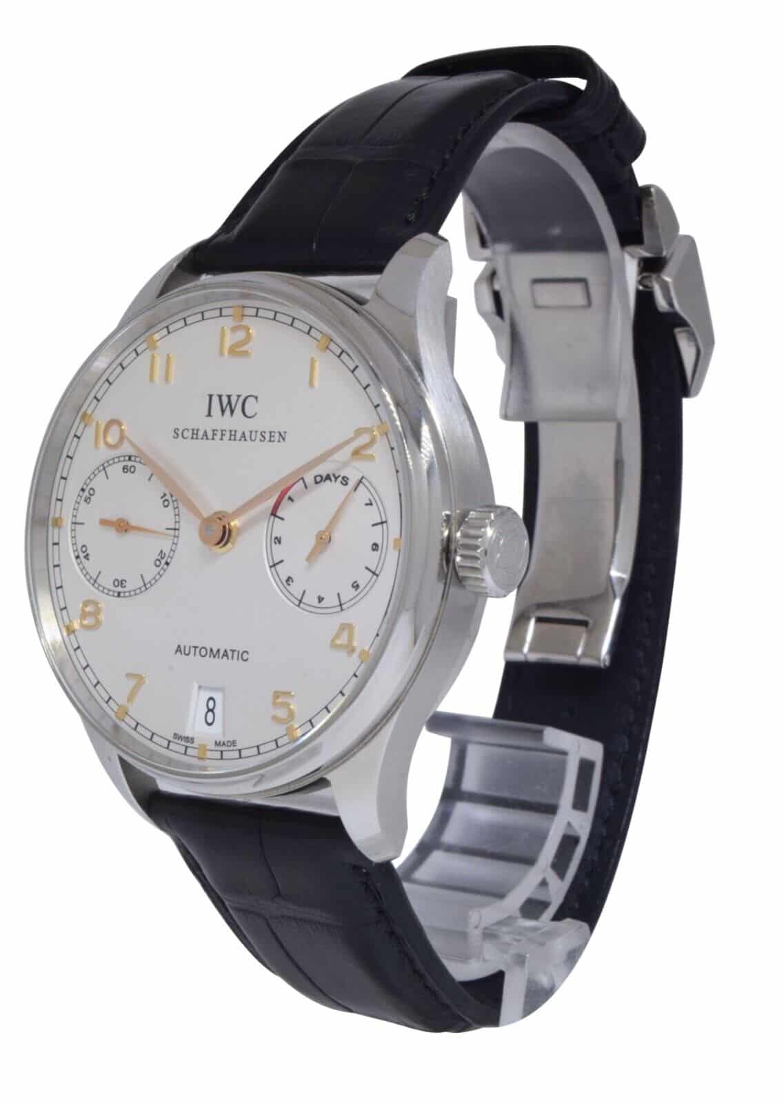 IWC Portuguese 7 Day Power Reserve 5001 Steel Mens 42mm Watch B/P IW500114