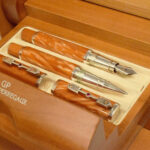 Girard Perregaux Tourbillon Havana Sterling Silver Limited Edition Pen Set +Box