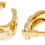 Cartier Mens Maillon Stirrup Cufflinks 18k Yellow Gold Cuff Links