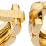 Cartier Mens Maillon Stirrup Cufflinks 18k Yellow Gold Cuff Links