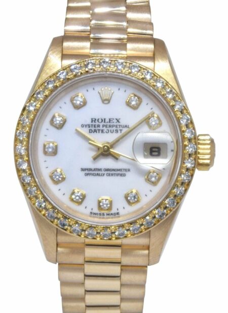 Rolex Datejust President 18k Yellow Gold Diamond Dial/Bezel 26mm Watch T 69178