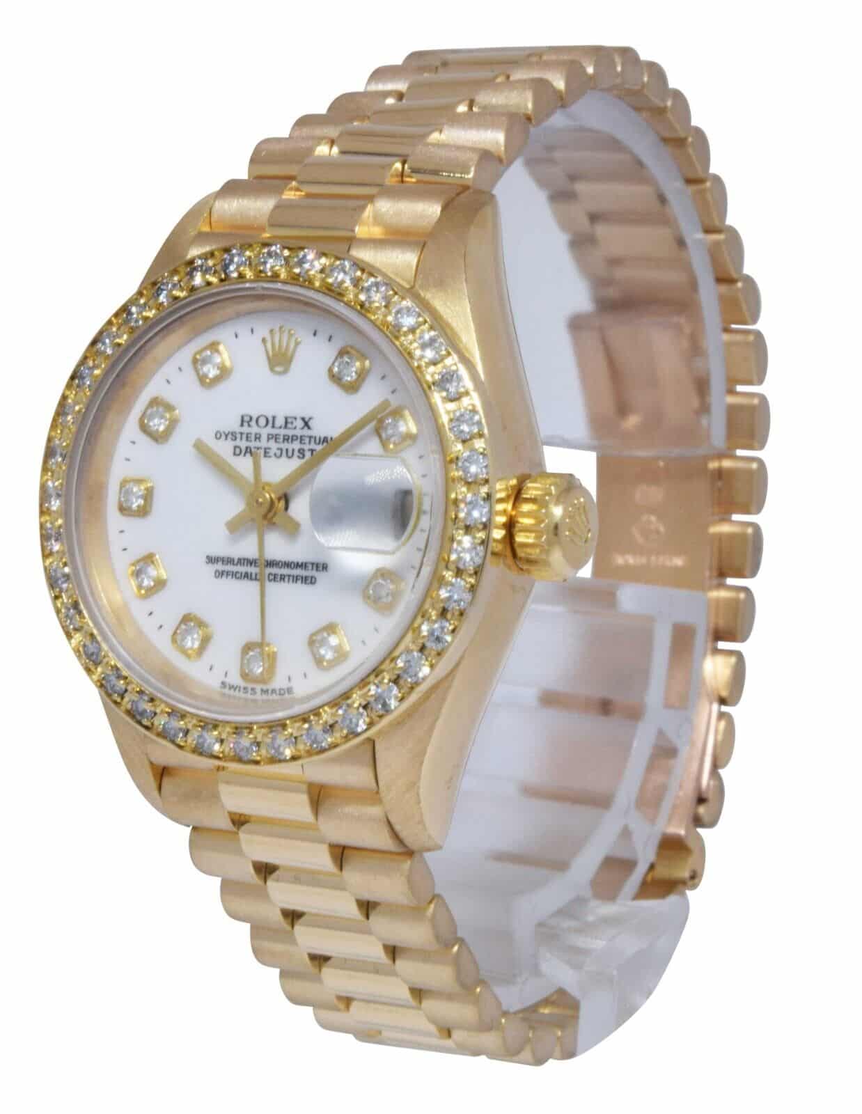 Rolex Datejust President 18k Yellow Gold Diamond Dial/Bezel 26mm Watch T 69178